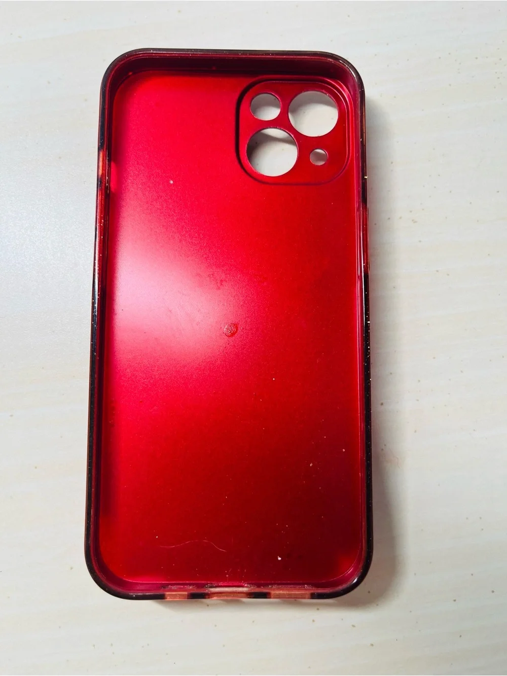 Red Glitter Phone Case with Gold Bee Ring Holder